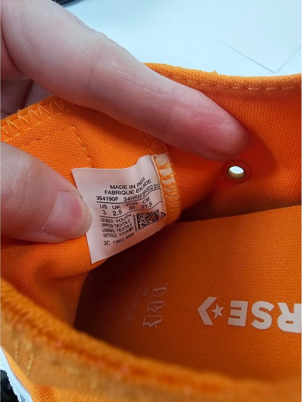 Converse All Star Orange Low Top Sneakers with Pink Laces